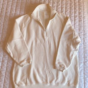 Aerie Good Vibes Corded Oversized Quarter Zipped Sweater